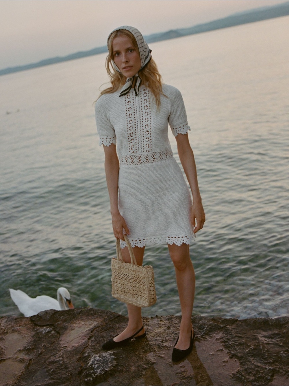 DÔEN Heirloom Bathilde Crochet Mini Dress - Size M - Picture 1 of 9